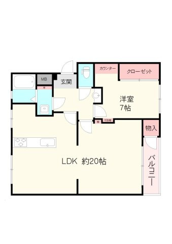 渦ヶ森コーポ20号棟の間取り