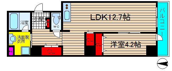 アーベル更紗北堀江の間取り