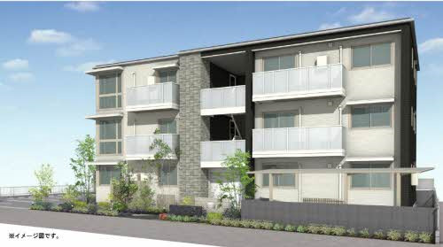 総社市門田の賃貸マンションの外観パース|イメージパース
