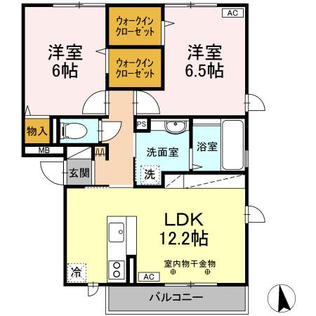 オーベル向中野Aの間取り