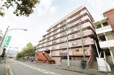 【外観】 | 日商岩井石橋マンション | 【現地写真】
 鉄筋コンクリート造8階建♪ 陽当たりに良いマンションとなっております♪