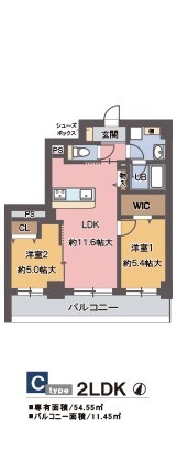 パルテール甲南山手の間取り