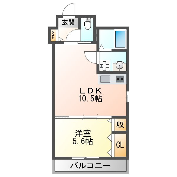 大阪市淀川区加島４丁目のハイツの間取り