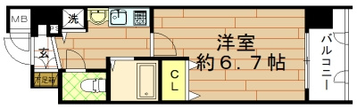 プレサンス京都四条烏丸クロスの間取り