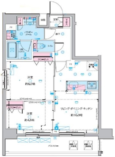 台東区日本堤２丁目の賃貸マンションの間取り