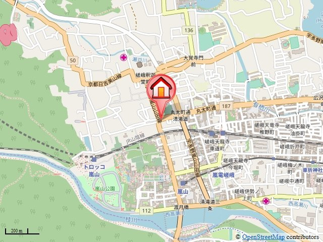 ドゥエル嵯峨の荘の地図