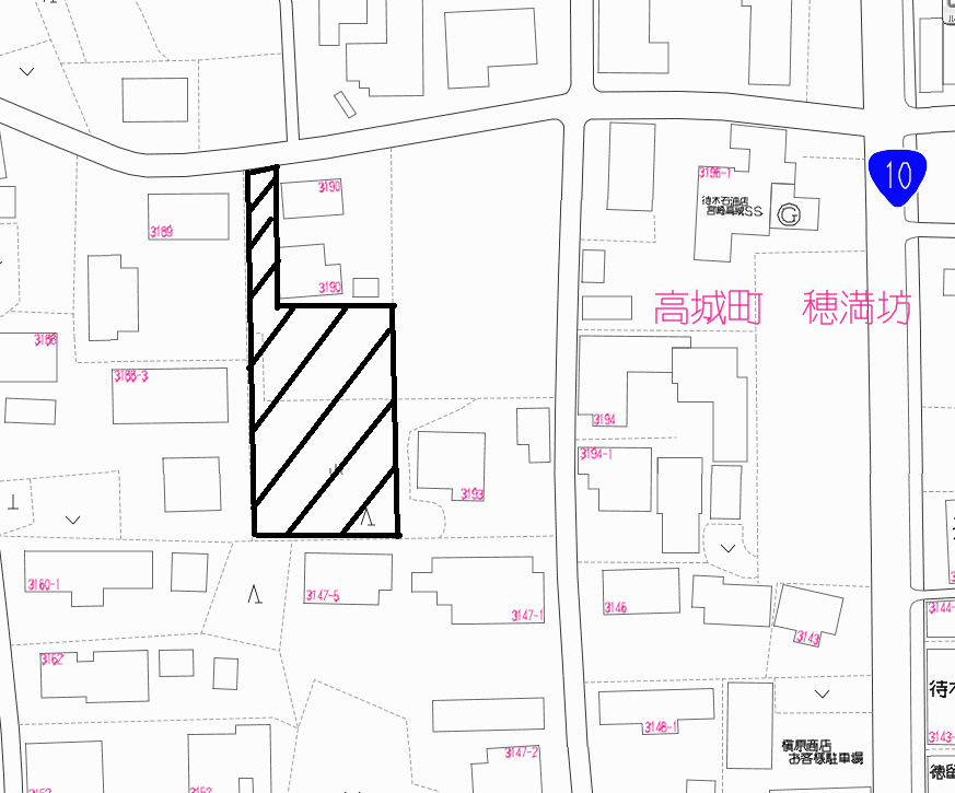 都城市高城町穂満坊の売地の土地図