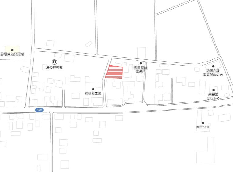 都城市野々美谷町の売地の土地図