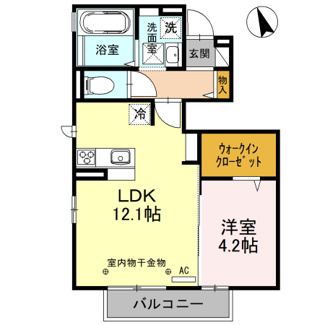 【間取り】 | D-room柳原 | 角部屋です