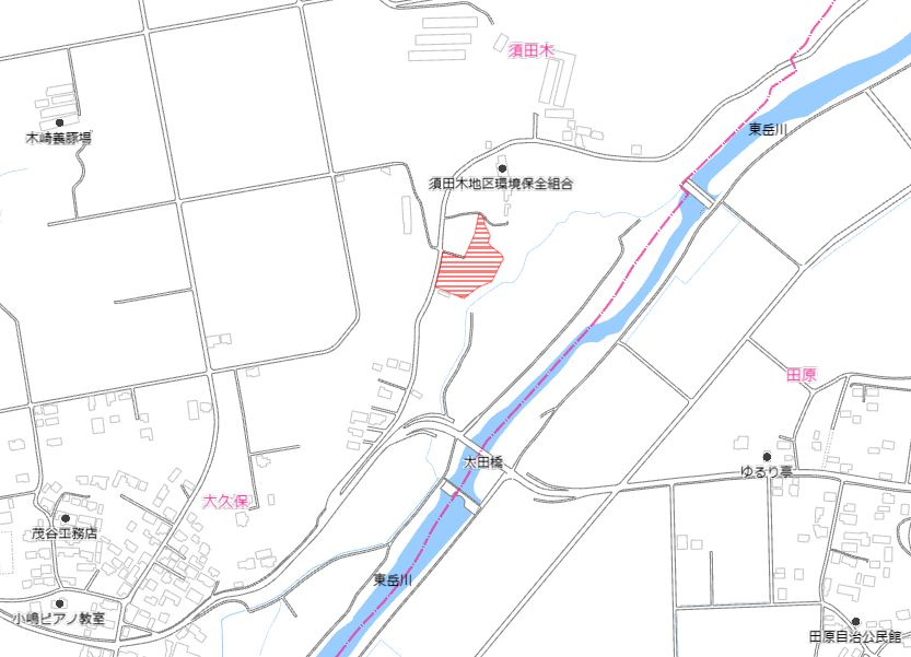 都城市高城町大井手の売地の土地図