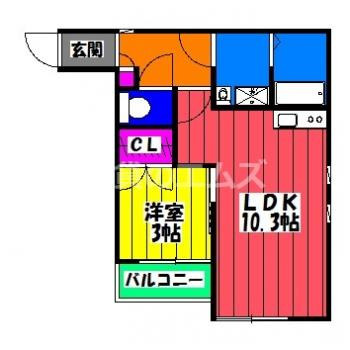 【間取り】 | Ｃｒｅｃｉａ井尻 | Ｃｒｅｃｉａ折立Ｂ棟の間取り