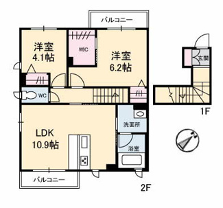 【間取り】 | グランクロス沖野上Ｗ