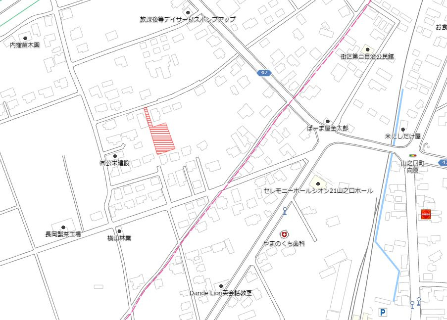都城市高城町大井手の売地の土地図