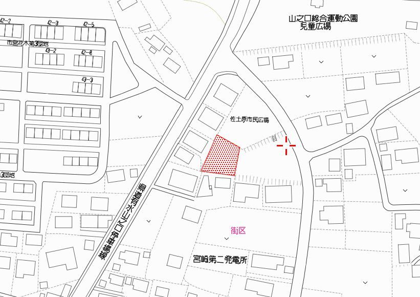都城市山之口町花木の売地の土地図