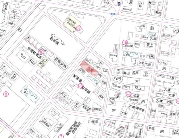 都城市平江町の売地の土地図