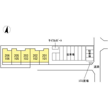 上益城郡益城町大字惣領のアパートの区画図