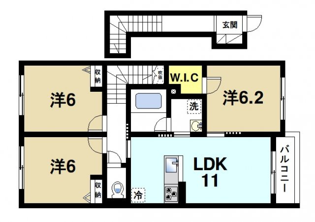 シャーメゾンハイメルの間取り|風通しがよく快適な間取りです