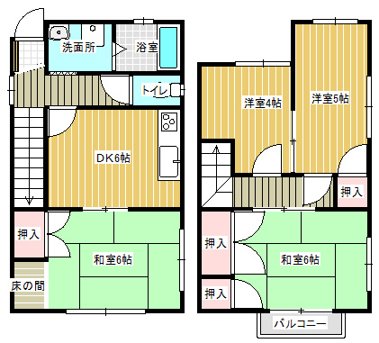 白山貸家の間取り