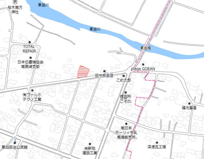 都城市高城町桜木の売地の土地図