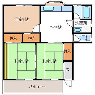 【間取り】 | コーポ水野Ⅰ（小原田）