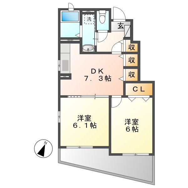 総社市真壁のアパートの間取り
