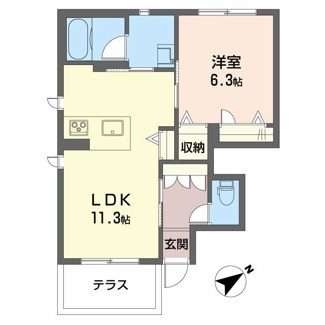 【間取り】 | Ｄｅａｒ　Ｃｏｕｒｔ新涯