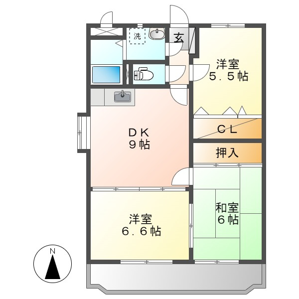 アプランドルⅡの間取り