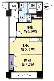 【間取り】 | 【ペット可】阿佐ヶ谷陵雲閣マンション　９階部分 | 【ペット可】阿佐ヶ谷陵雲閣マンション　９階部分
