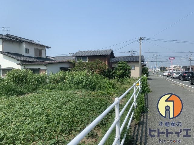 八女市納楚　売地　「105.58坪」の前面道路含む現地写真|442号線バイパス沿いです。前面道路です