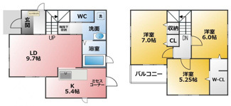 【間取り】 | 高木町１－１６－２ＫＯＤＡＴＥＸIV