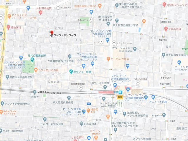 ヴィラ　サンライフの地図