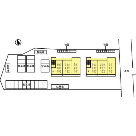 スリー・スター Ⅲ号館 Ａの区画図