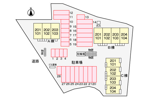 ベルク プラッツＣの駐車場