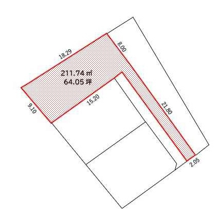 高砂市荒井町蓮池3丁目　土地の土地図|約64坪です。