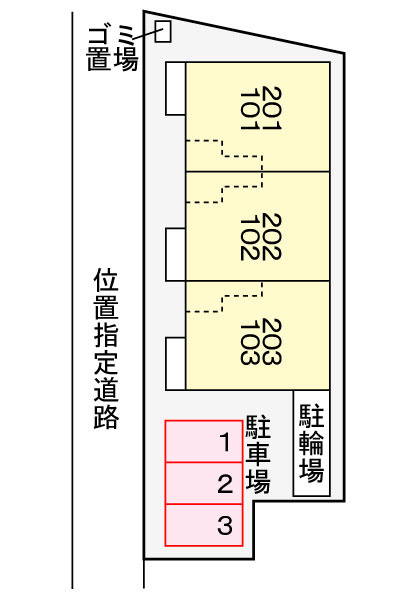 ミモザ楠根の駐車場