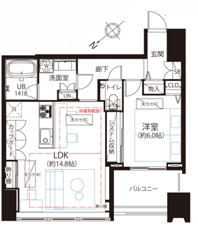 【間取り】 | シティタワー麻布十番 | 間取図です