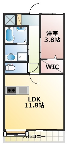 熊本市北区龍田１丁目の賃貸マンションの間取り