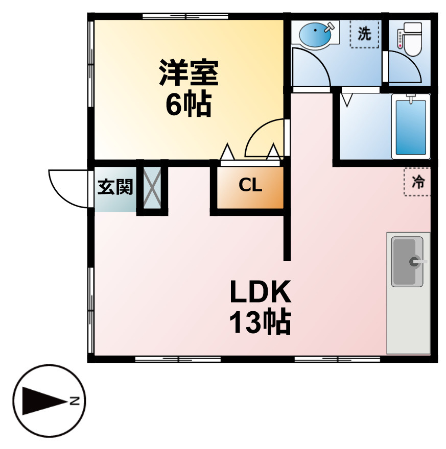 モンパレスAの間取り