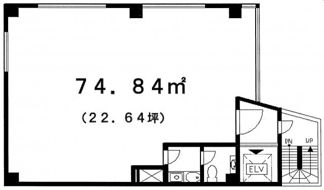 新宿区三栄町の事務所の間取り