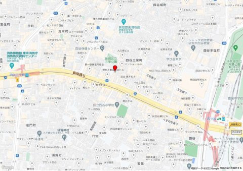 新宿区三栄町の事務所の地図