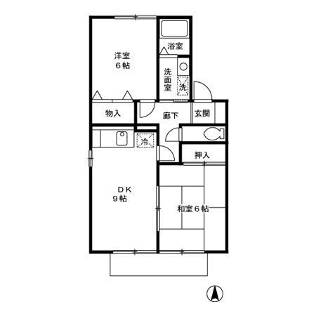 熊本市北区龍田４丁目のアパートの間取り