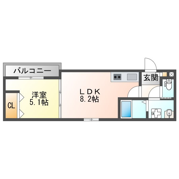 セレニティ加島４丁目Ａ棟の間取り