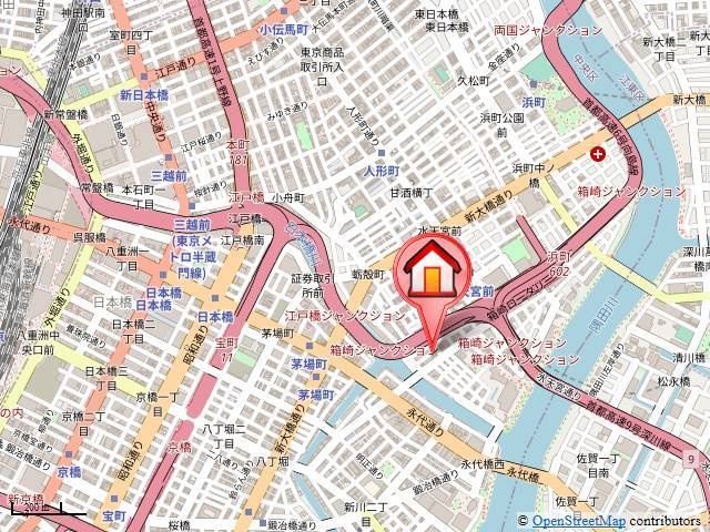 光建ハイム日本橋の地図|茅場町駅、人形町駅も徒歩10分以内。複数路線利用できアクセス良好です