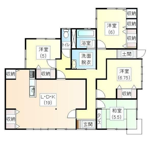 都城市山之口町富吉の中古一戸建の間取り