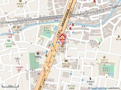 【地図】 | 上落合ハイツ | 最寄りの中井駅まで徒歩１分の駅近物件です