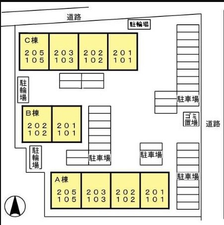 ミキハウス　C棟の区画図