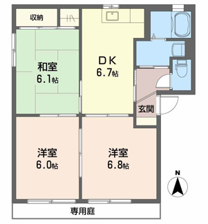 【間取り】 | エーデルハイム栗田A