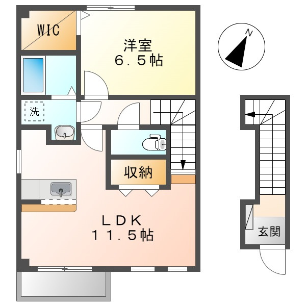エピナール　ララＢの間取り