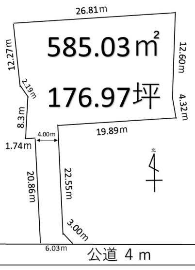 【土地図】 | 深谷市長在家 500万 土地