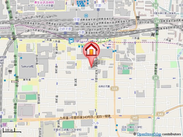 レジディア京都駅前の地図